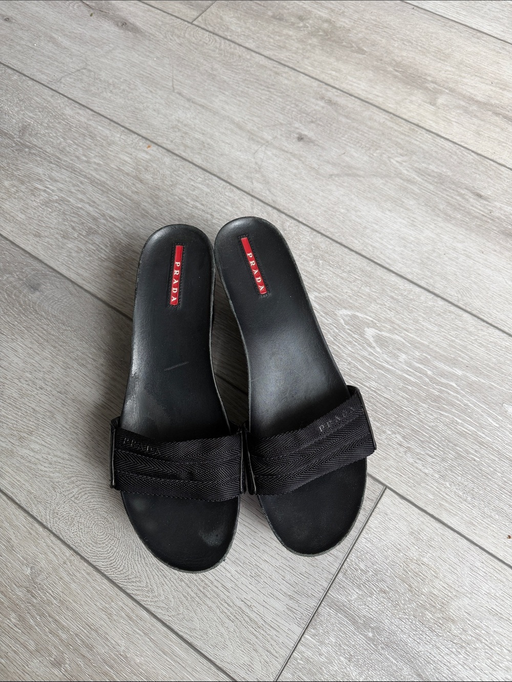 Prada Y2K Black Slide Wedge Mules size women’s 9 - Picture 5 of 11